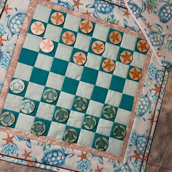 NEW Checkerboard Set Quilted and Handmade - Picture 3 of 5